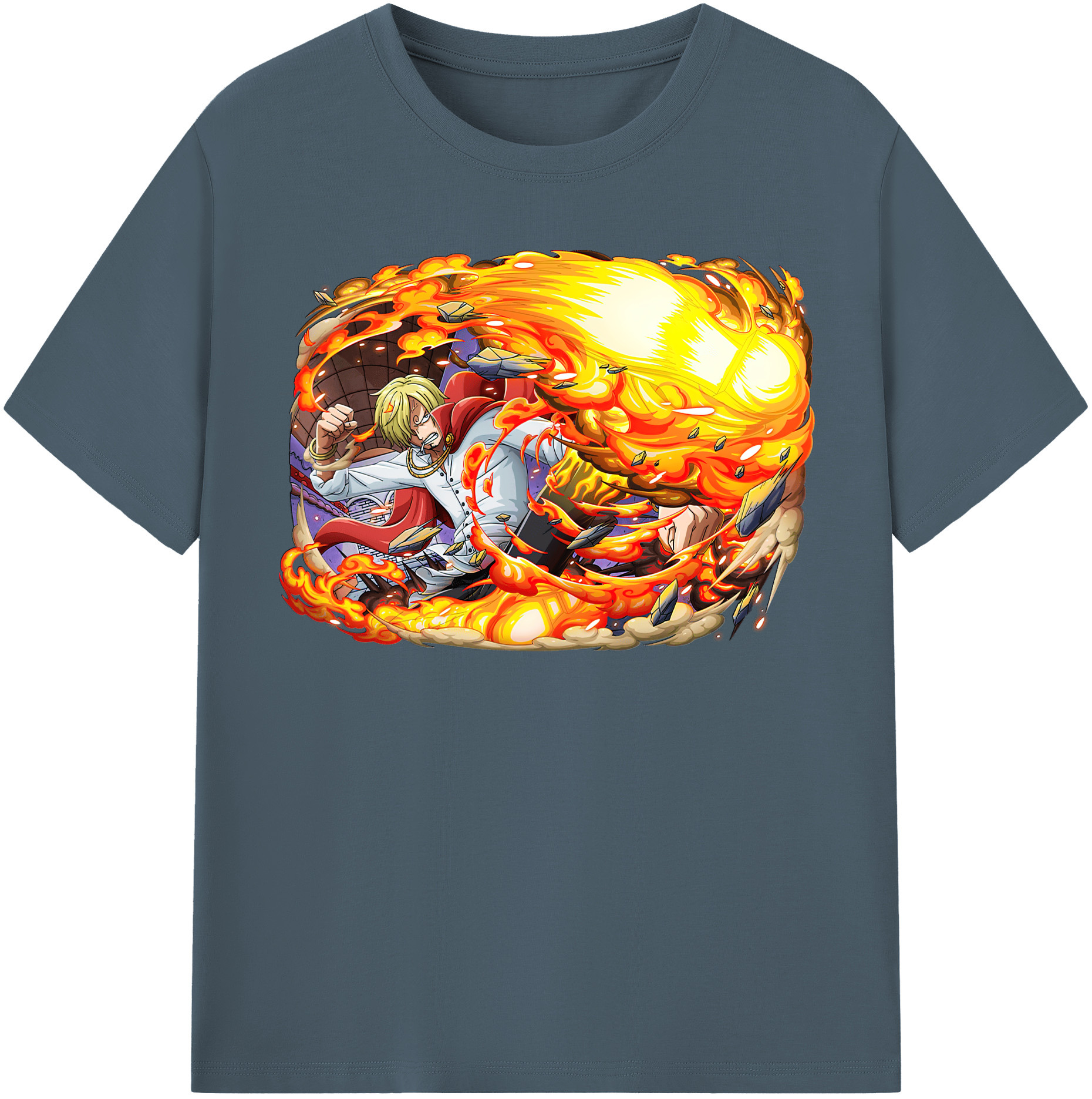 ワンピース サンジ ONE PIECE Sanji 綿100％半袖Tシャツ（フロントプリント）